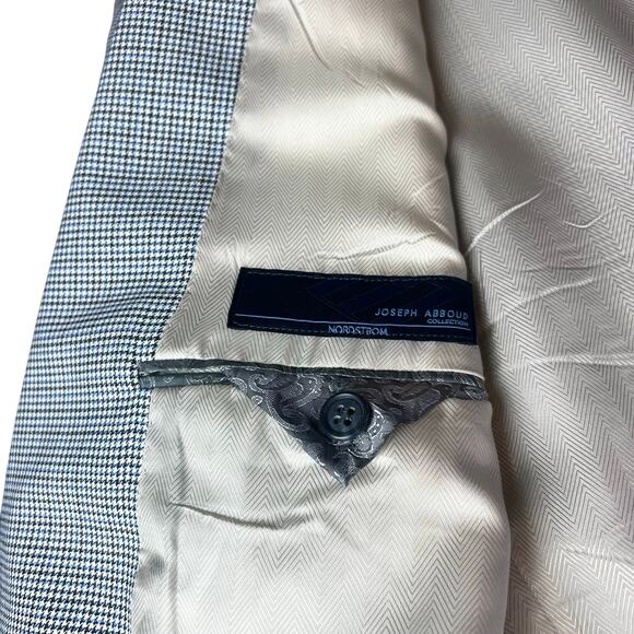 Joseph Abboud Wool Houndstooth Blazer Sport Coat 2-Button Jacket Sz 42L - Picture 9 of 13